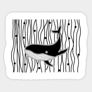 Whale - Black Sticker